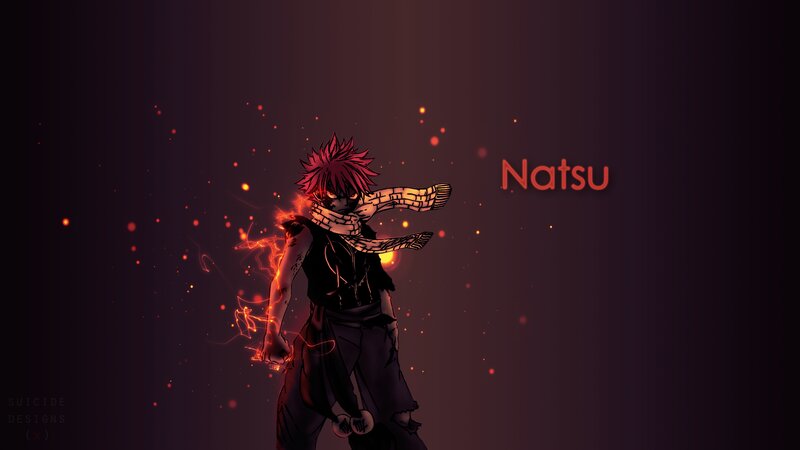Anime Character with Red Hair — Black, Dramatic, Night, Digital Art, Fire