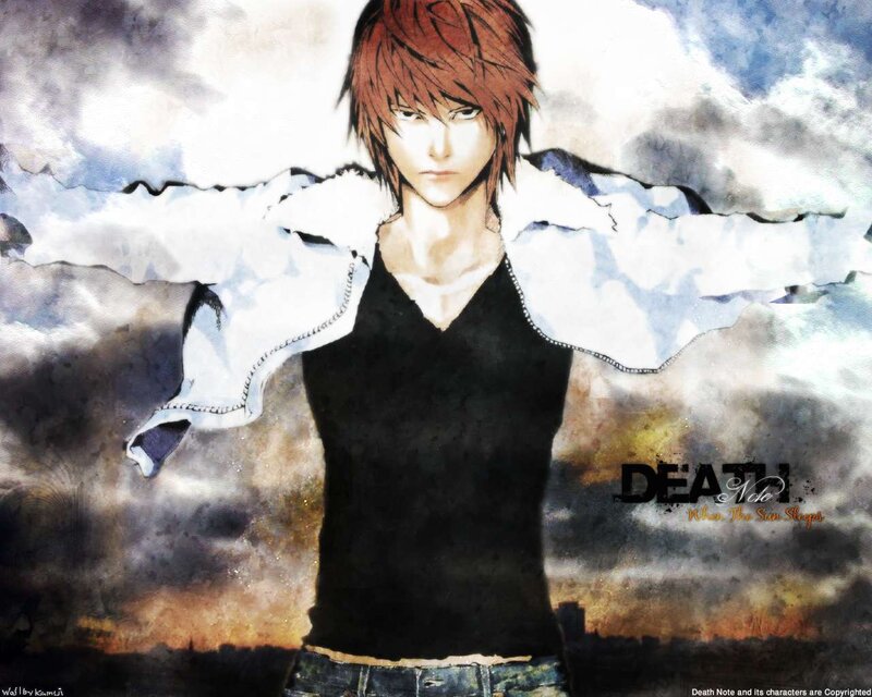 Anime Character with Red Hair — Black, Dramatic, Sunset
