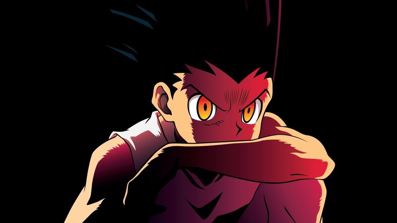 Anime Character with Red Hair — Black, Intense, Red Hair