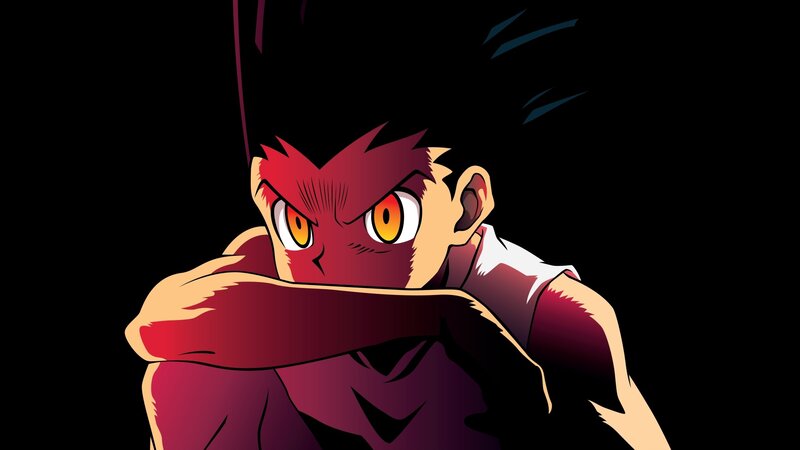Anime Character with Red Hair — Black, Intense