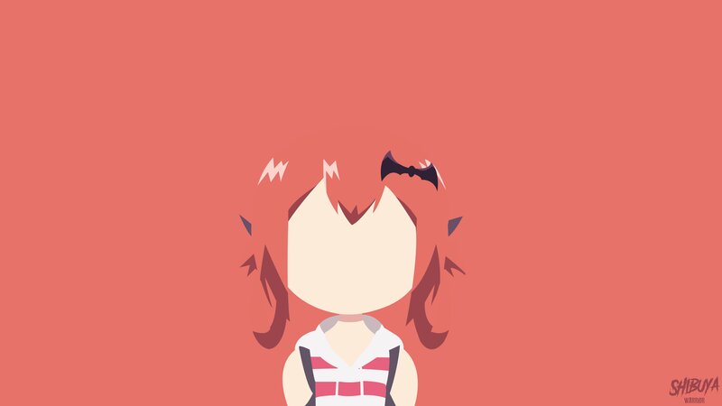 Anime Character with Red Hair — Calm, Digital Art, Red Hair, Bow