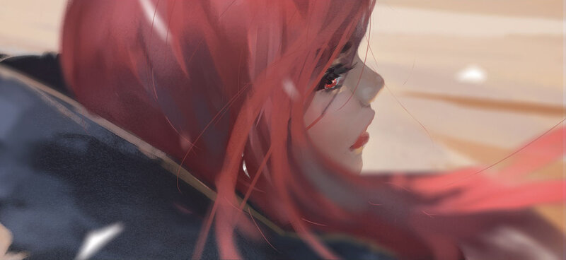 Anime Character with Red Hair — Calm, Digital Art, Red Hair