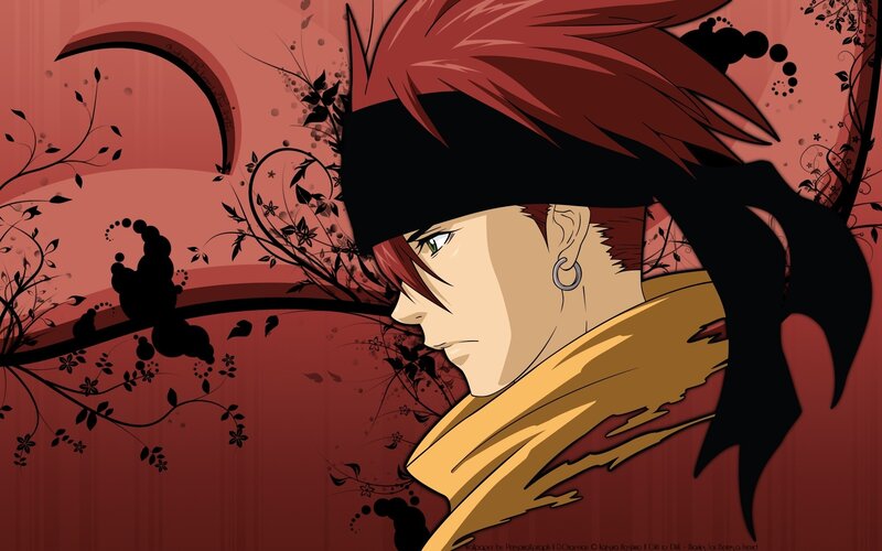 Anime Character with Red Hair — Dramatic, Earring