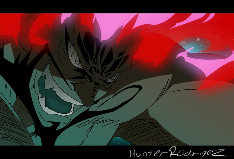 Anime Character with Red Hair — Dramatic, Manga, Red Energy