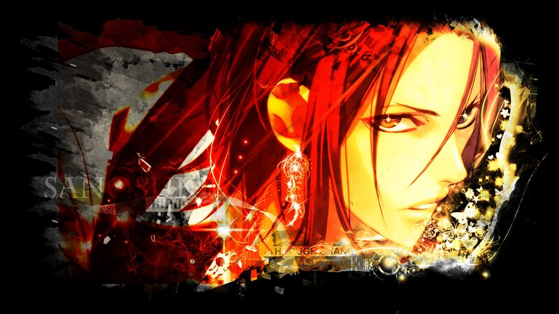 Anime Character with Red Hair — Dramatic, Manga, Red Hair, Glowing Effects