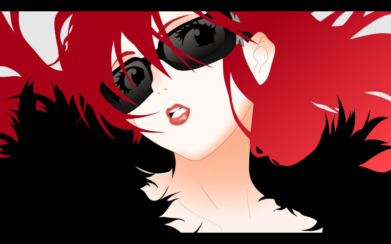 Anime Character with Red Hair — Dramatic, Manga, Sunglasses