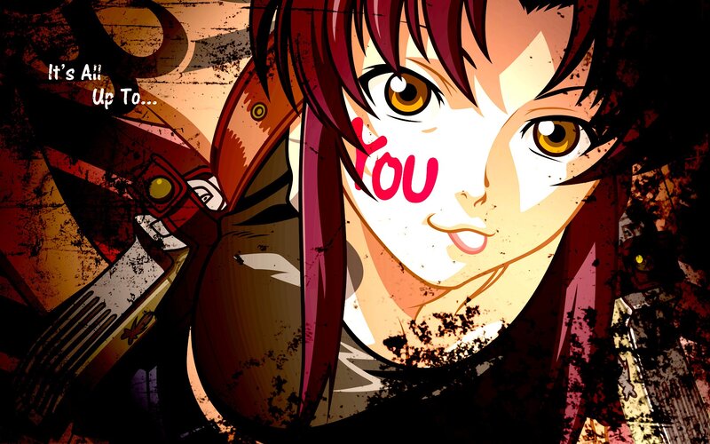 Anime Character with Red Hair — Dramatic, Manga, Text, Gun