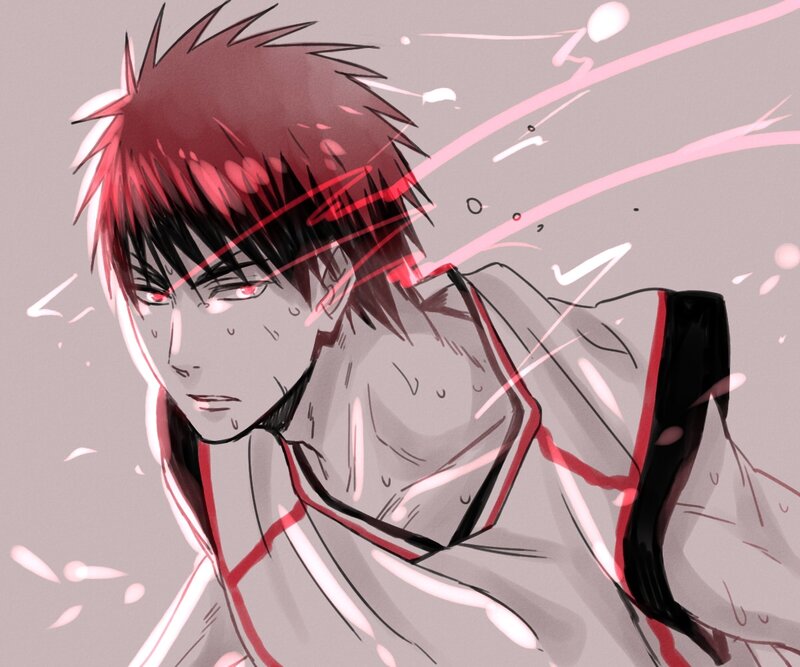 Anime Character with Red Hair — Gray, Intense