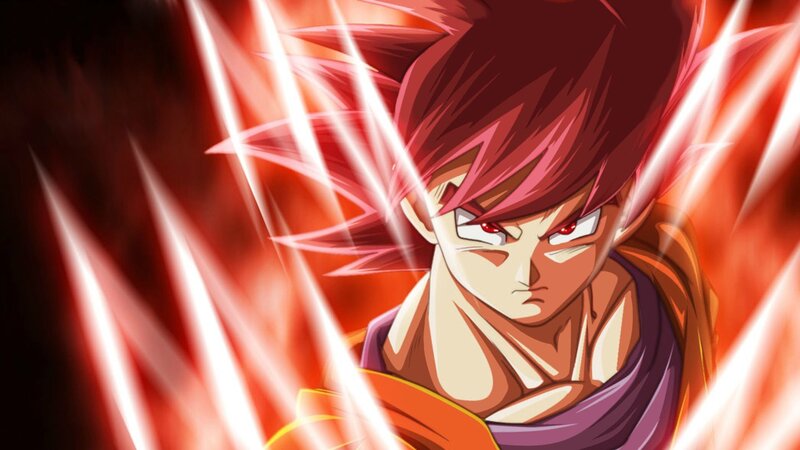 Anime Character with Red Hair — Intense, Red Eyes