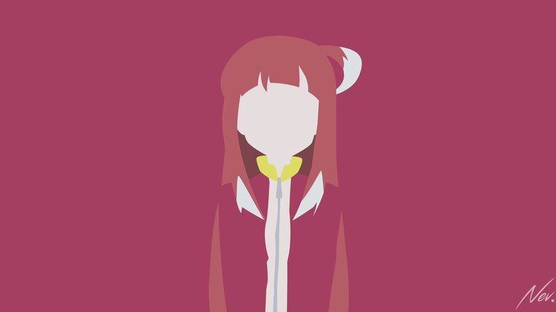 Anime Character with Red Hair — Maroon, Calm