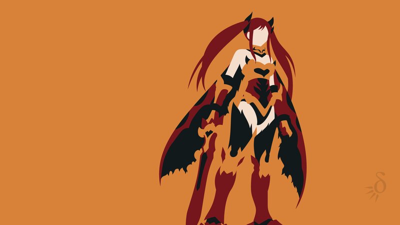 Anime Character with Red Hair — Orange, Dramatic, Minimalist