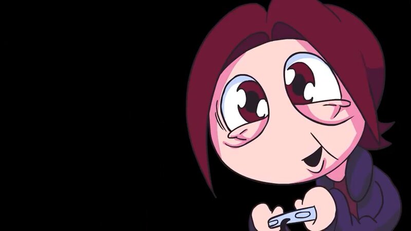 Anime Character with Red Hair — Playful, Game Controller