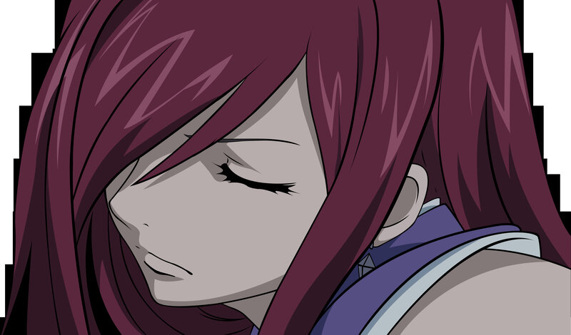 Anime Character with Red Hair — Purple, Calm, Manga