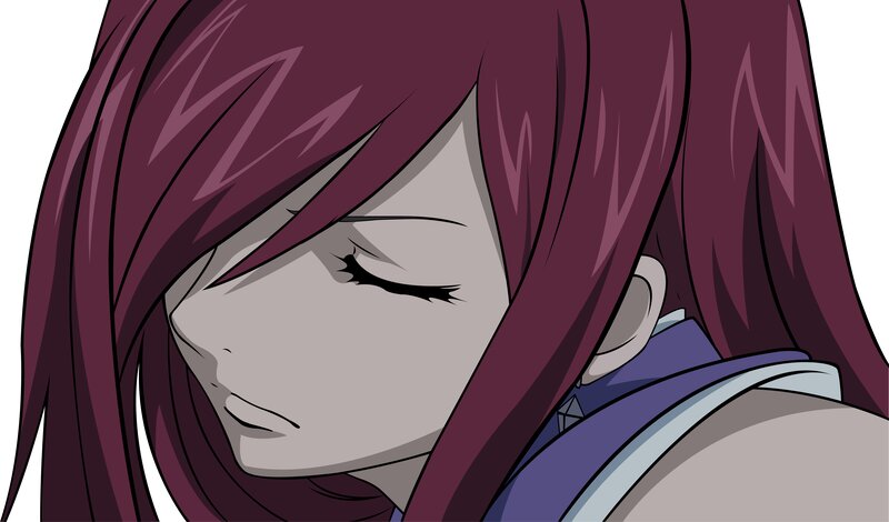 Anime Character with Red Hair — Purple, Calm