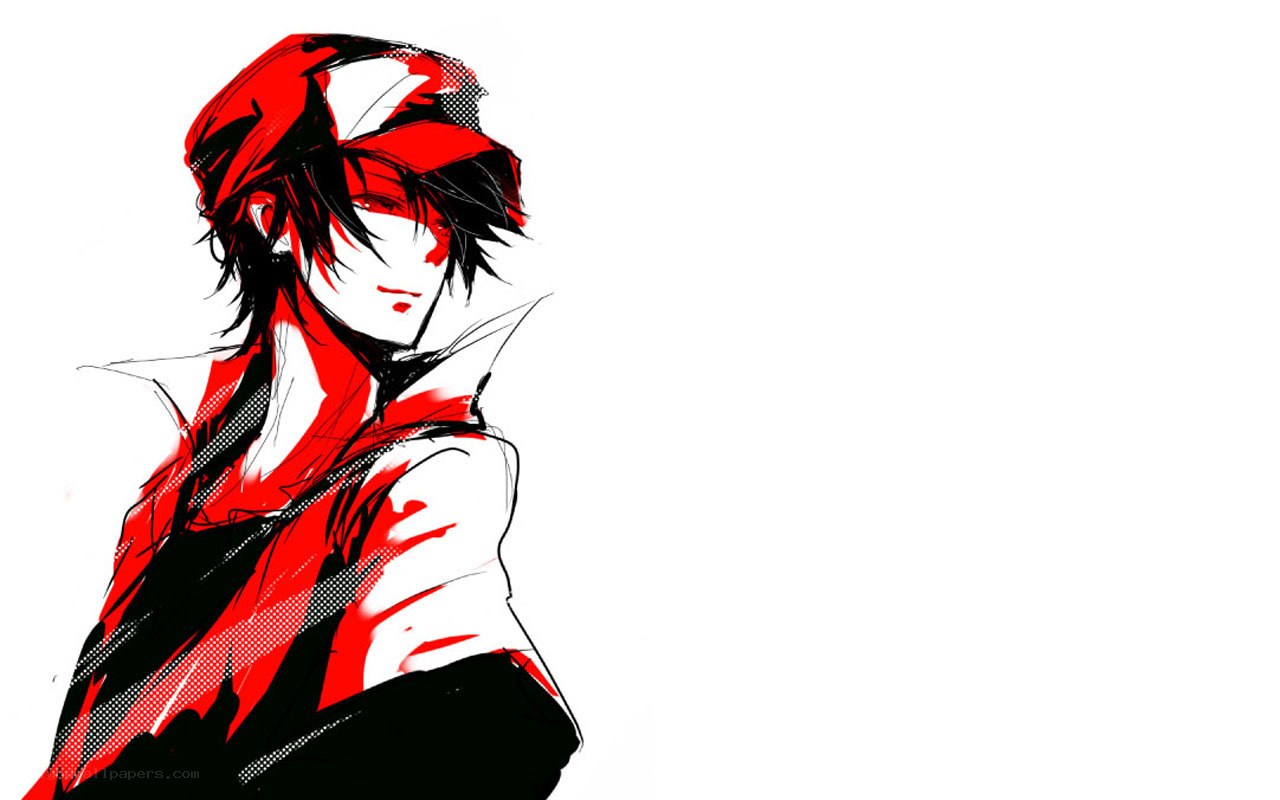 anime character with red hat