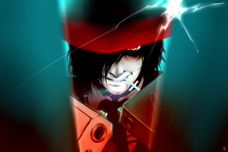 Anime Character with Red Hat — Dramatic, Digital Art