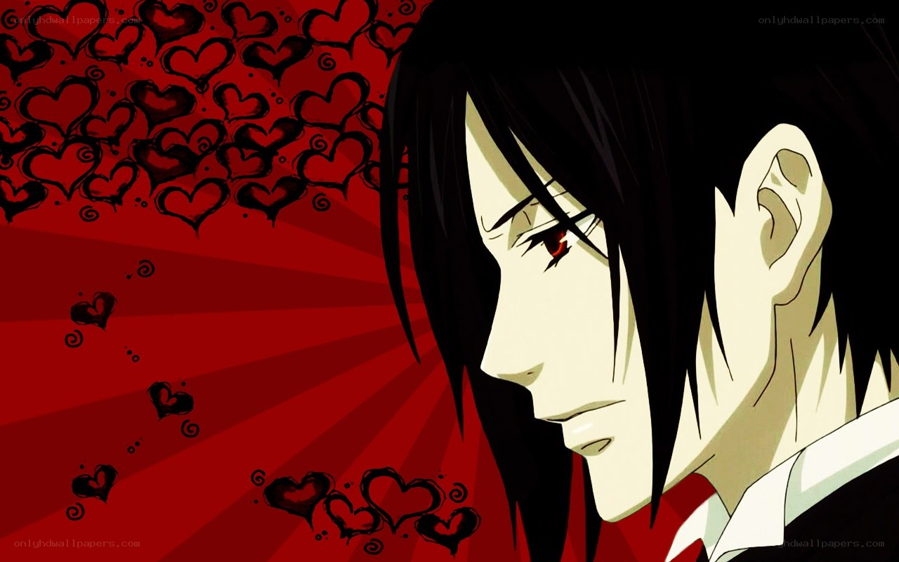 anime character with red hearts