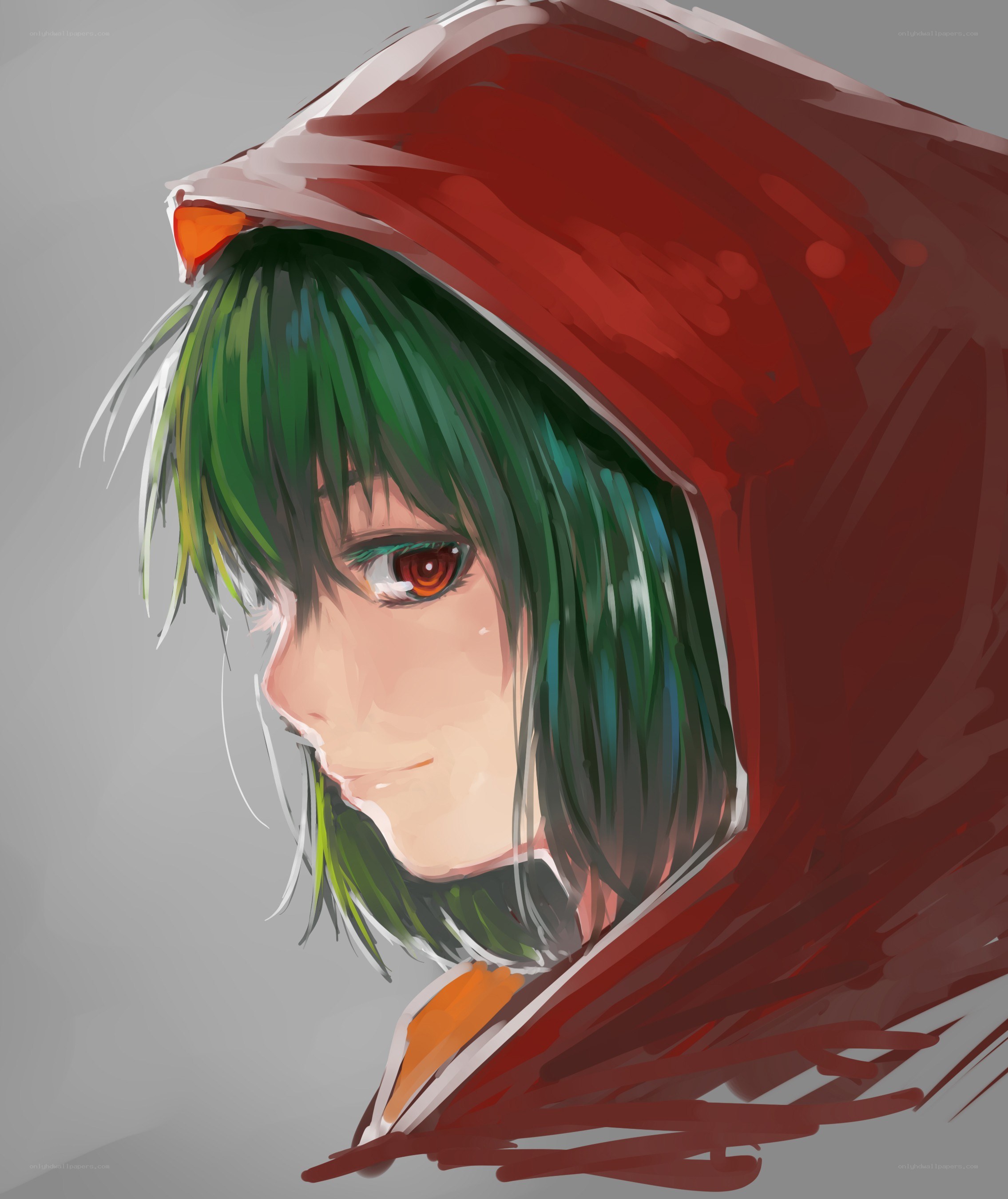 anime character with red hood