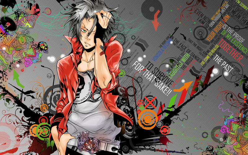 anime character with red jacket