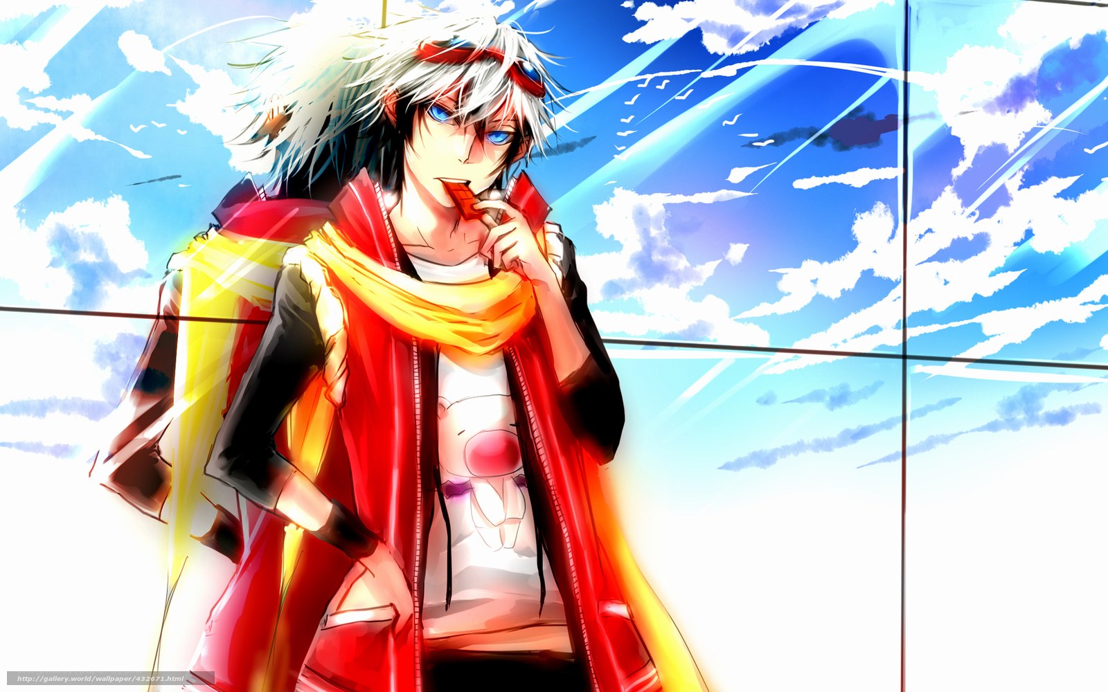 anime character with red jacket