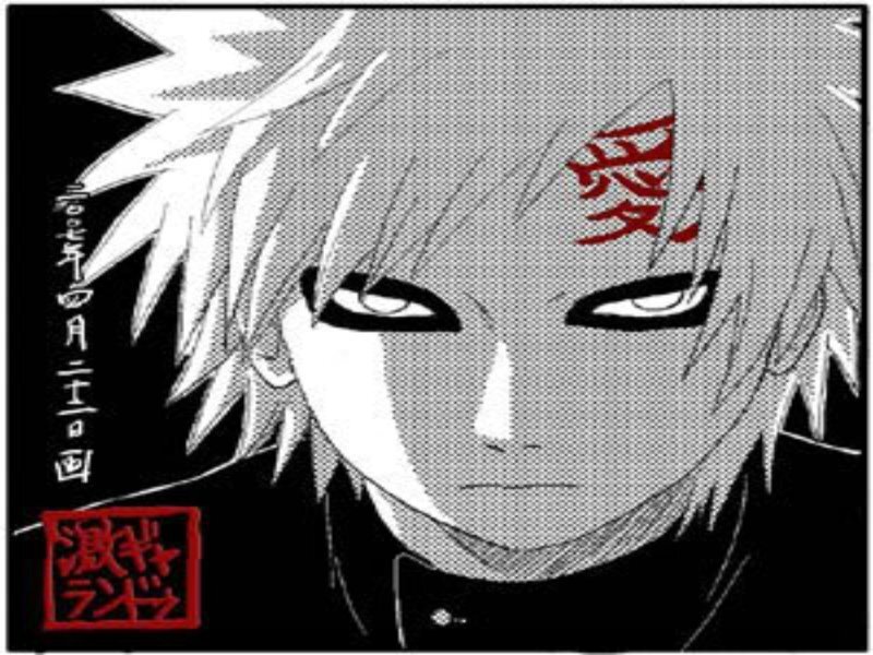 Anime Character with Red Kanji — Black