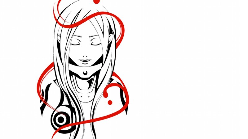 Anime Character with Red Lines