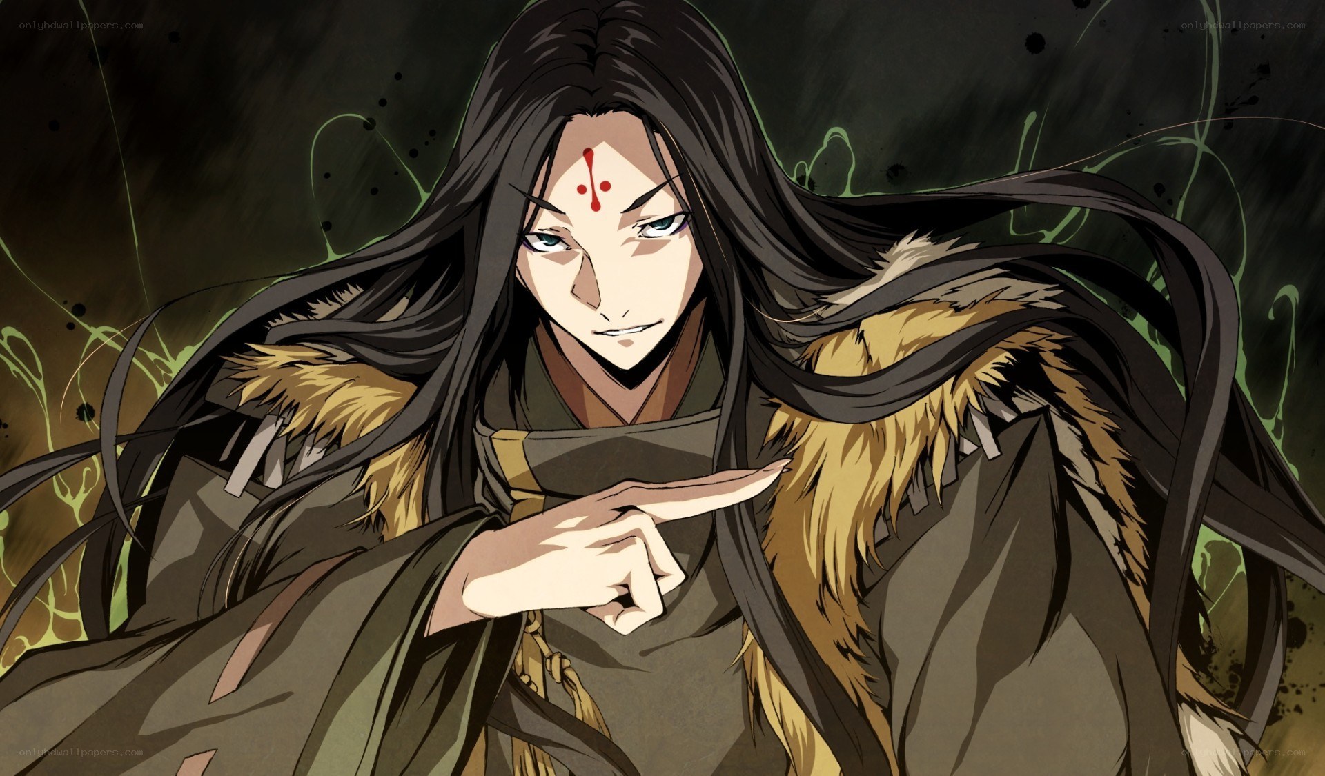 anime character with red mark