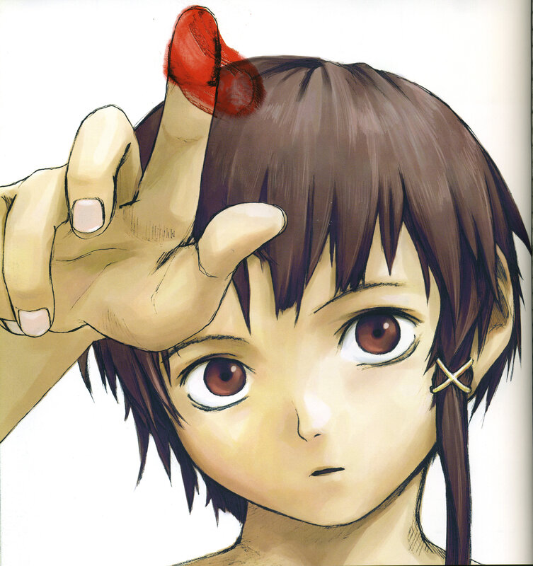 anime character with red mark