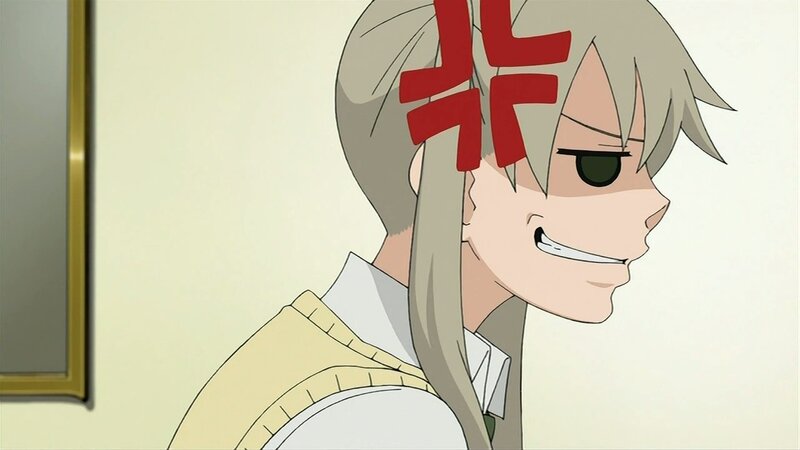 anime character with red mark
