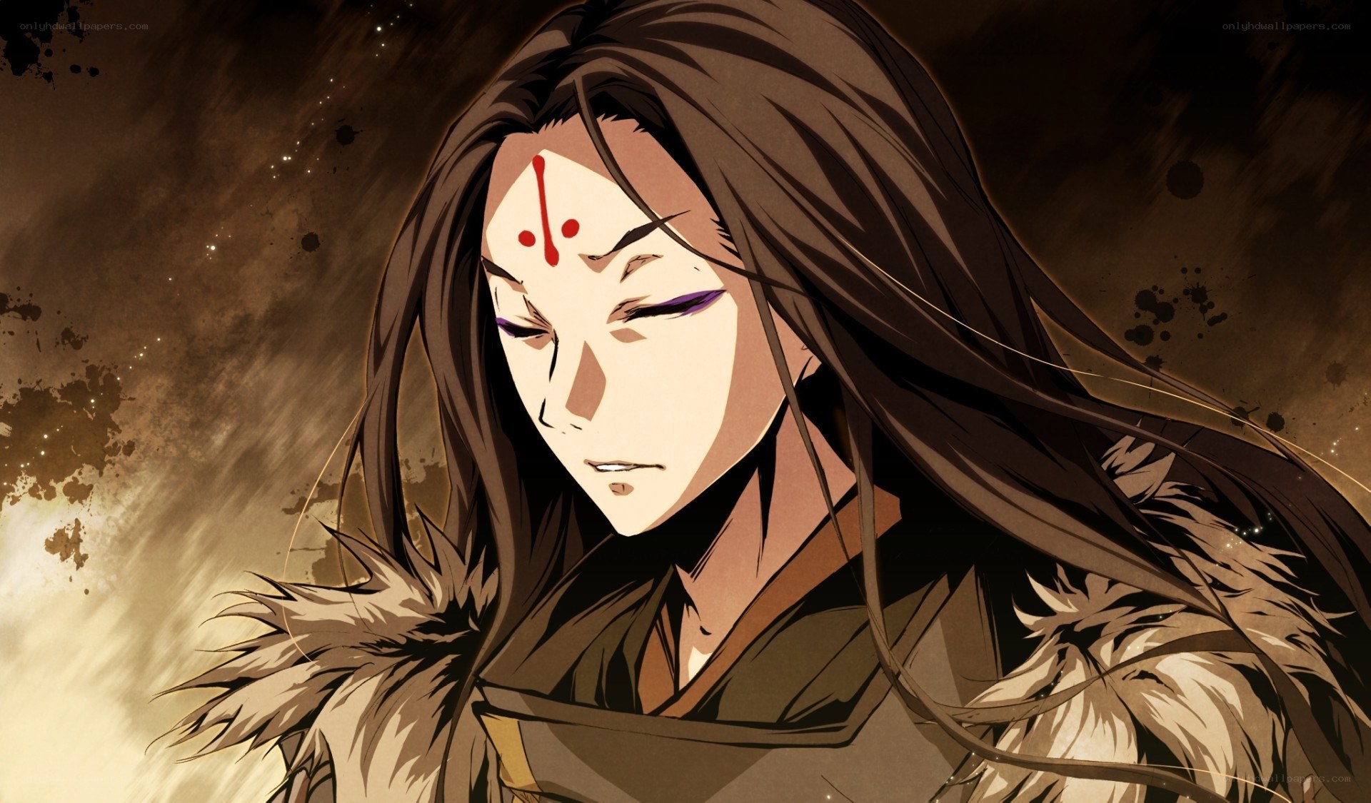 anime character with red markings