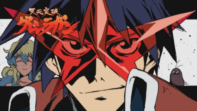 Anime Character with Red Mask — Dramatic, Blonde-haired Girl, Bird-like Creature