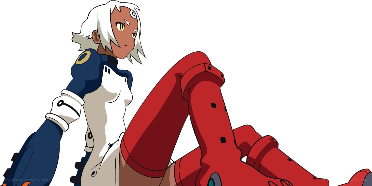 anime character with red mech