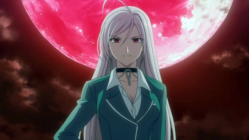 anime character with red moon