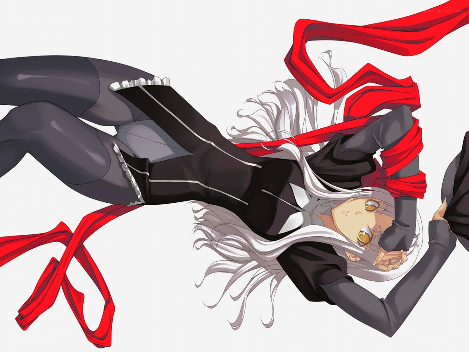anime character with red ribbon