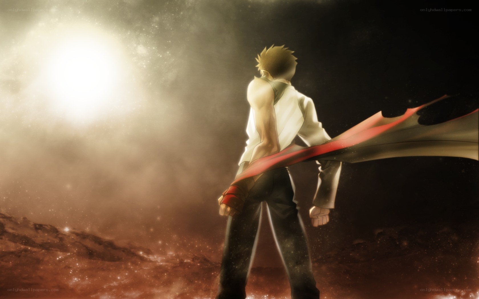anime character with red ribbon