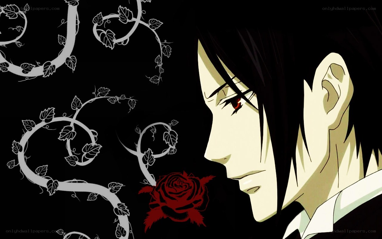 anime character with red rose