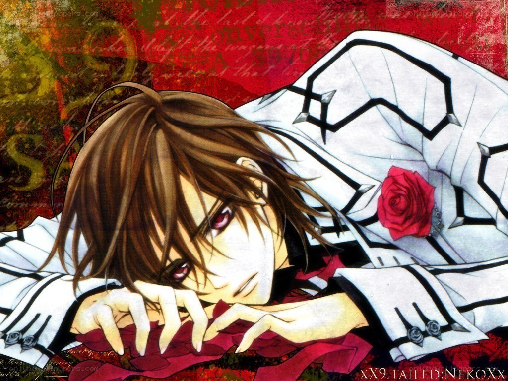 anime character with red rose