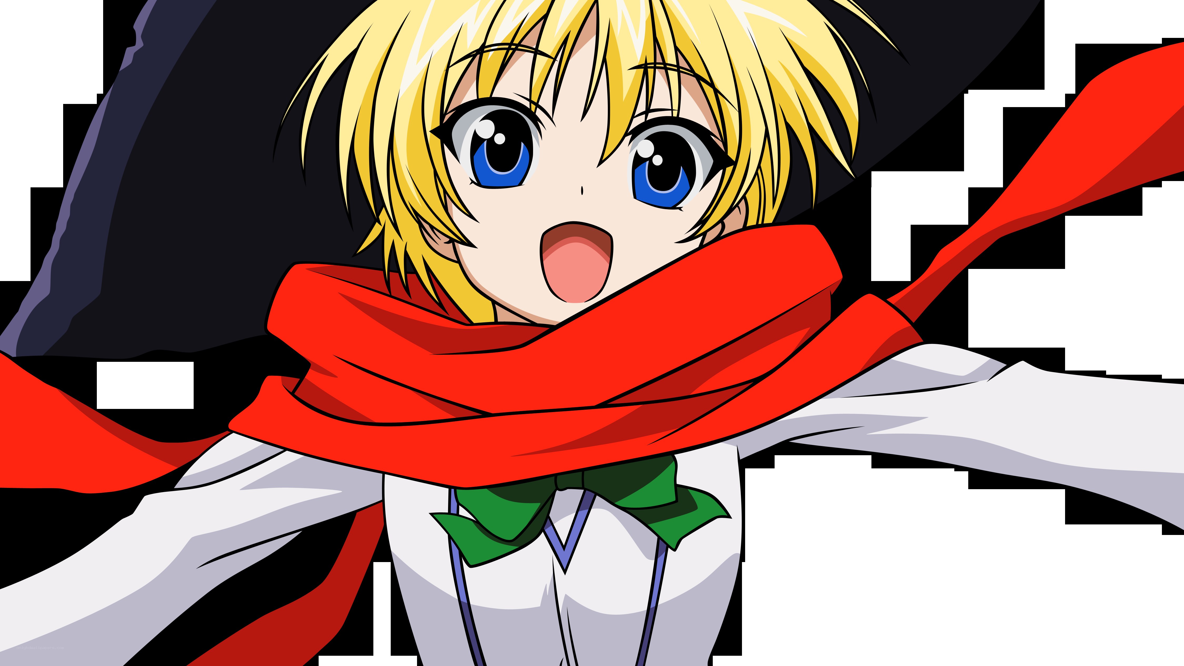 anime character with red scarf