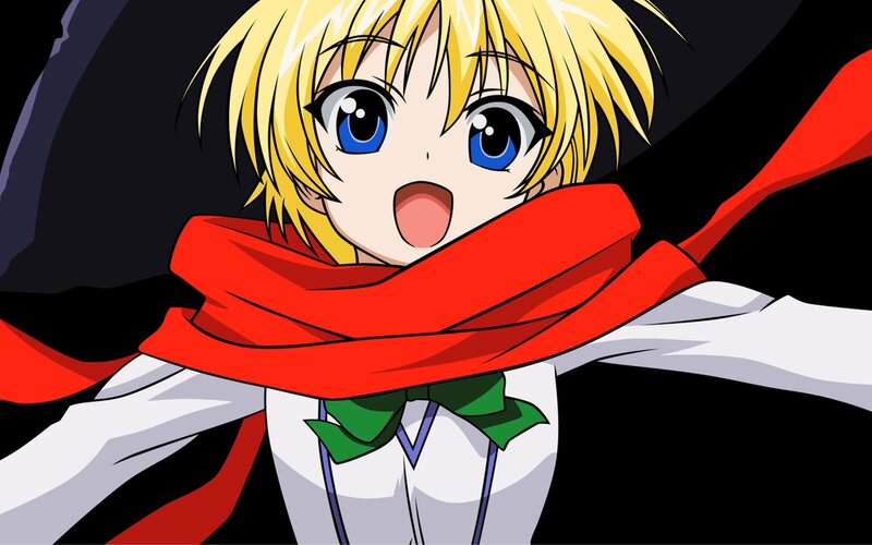 anime character with red scarf