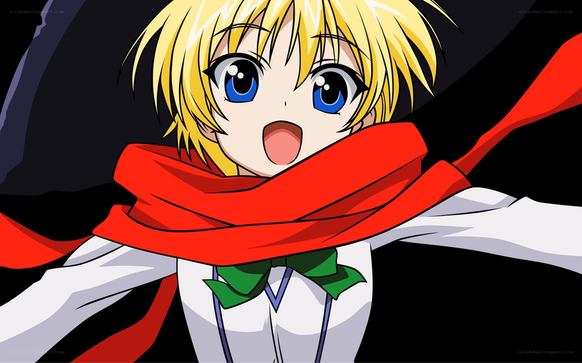 anime character with red scarf