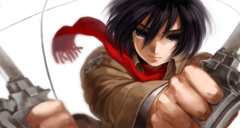 anime character with red scarf