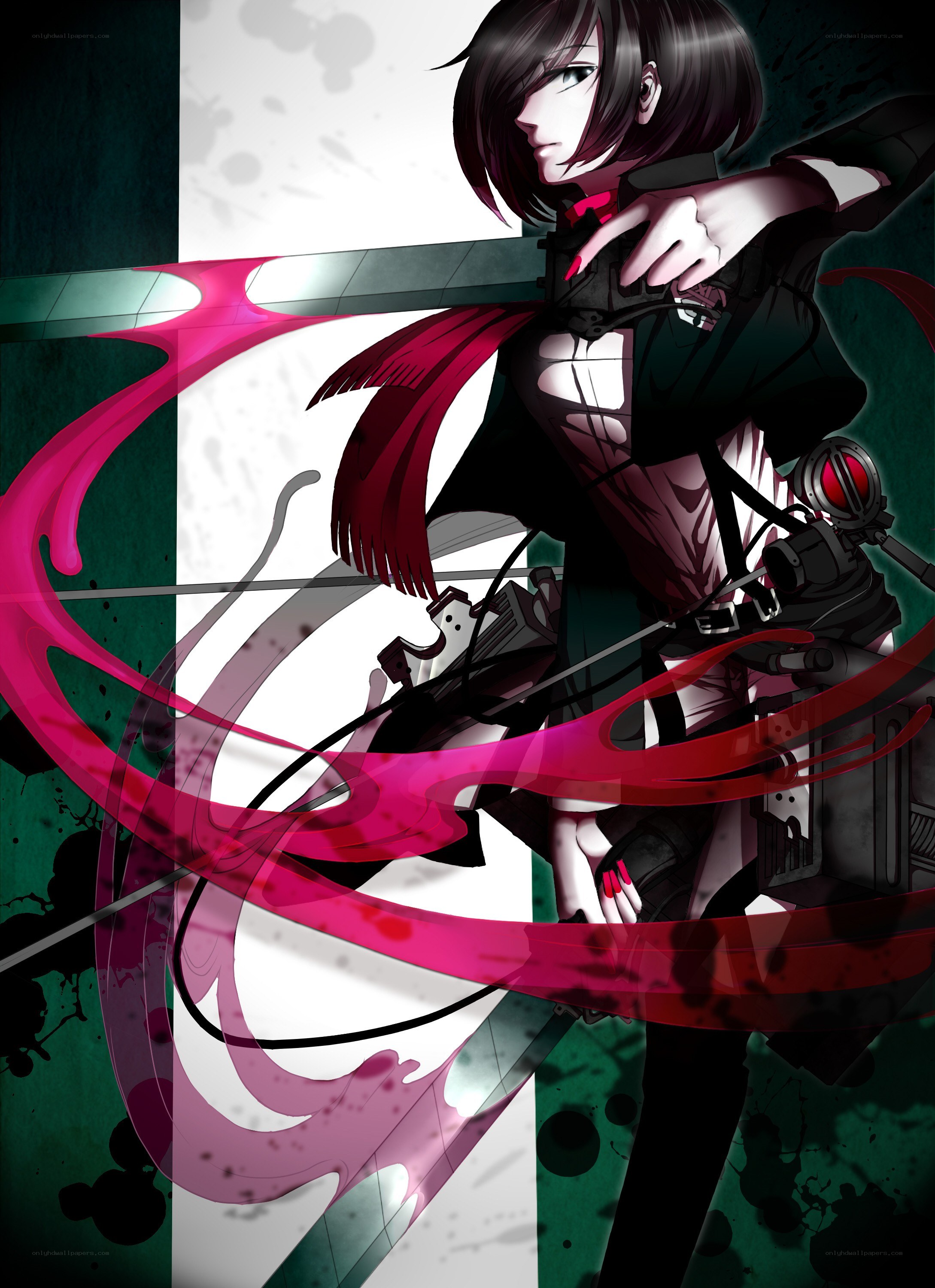 anime character with red scarf