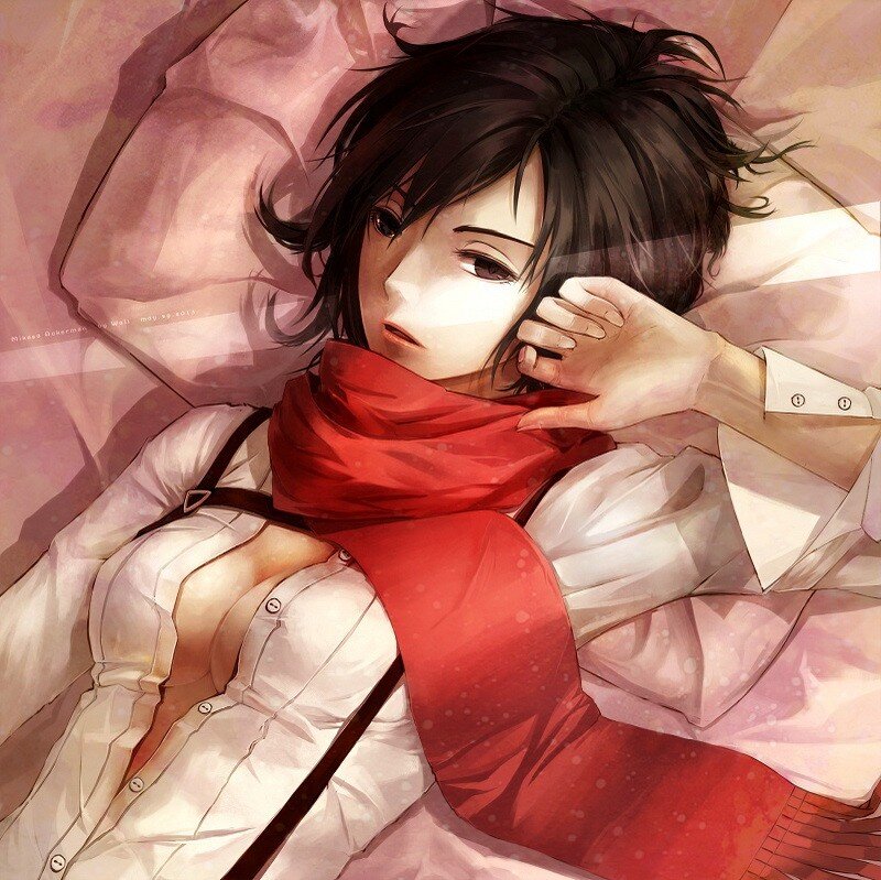 anime character with red scarf