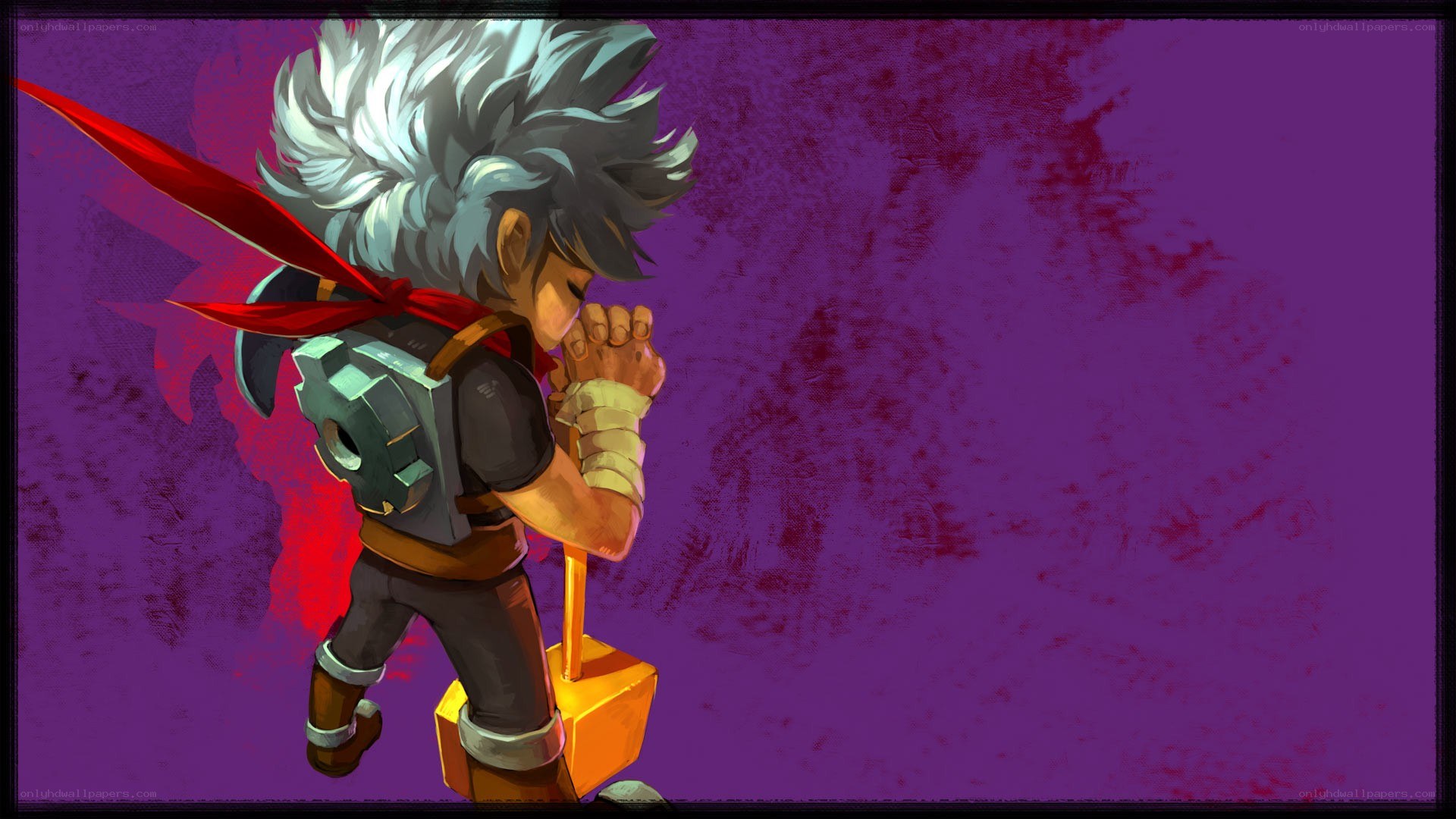 anime character with red scarf