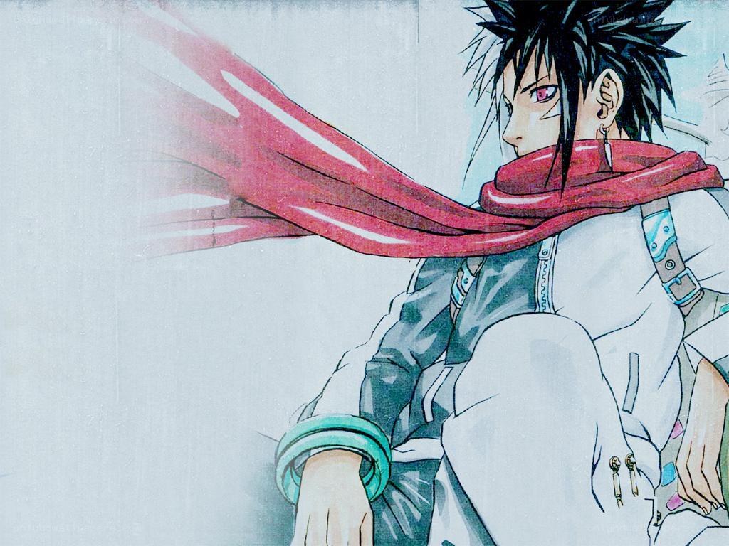 anime character with red scarf