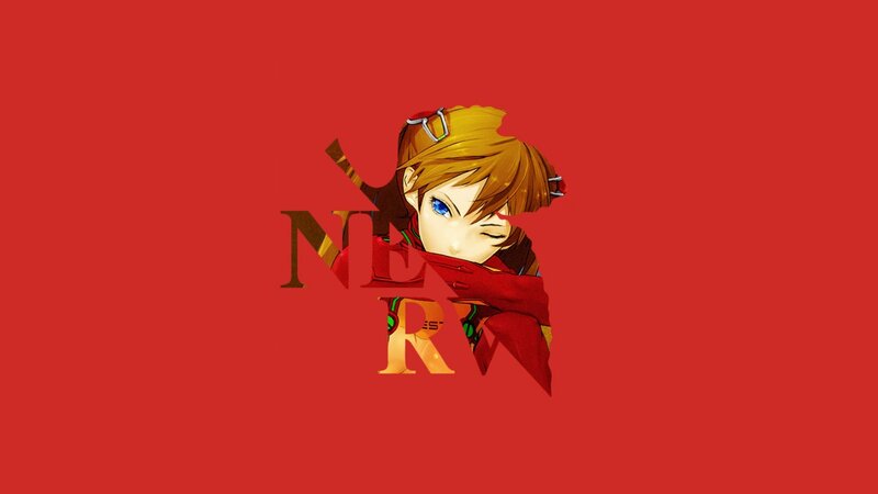 Anime Character with Red Scarf — Dramatic, Digital Art, Red Background