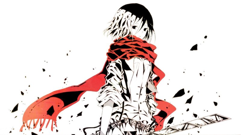 Anime Character with Red Scarf — Dramatic, Manga, Sword