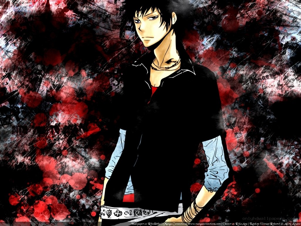 anime character with red splatters