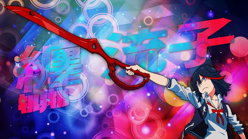 Anime Character with Red Sword — Blue