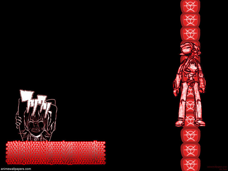 Anime character with red symbols